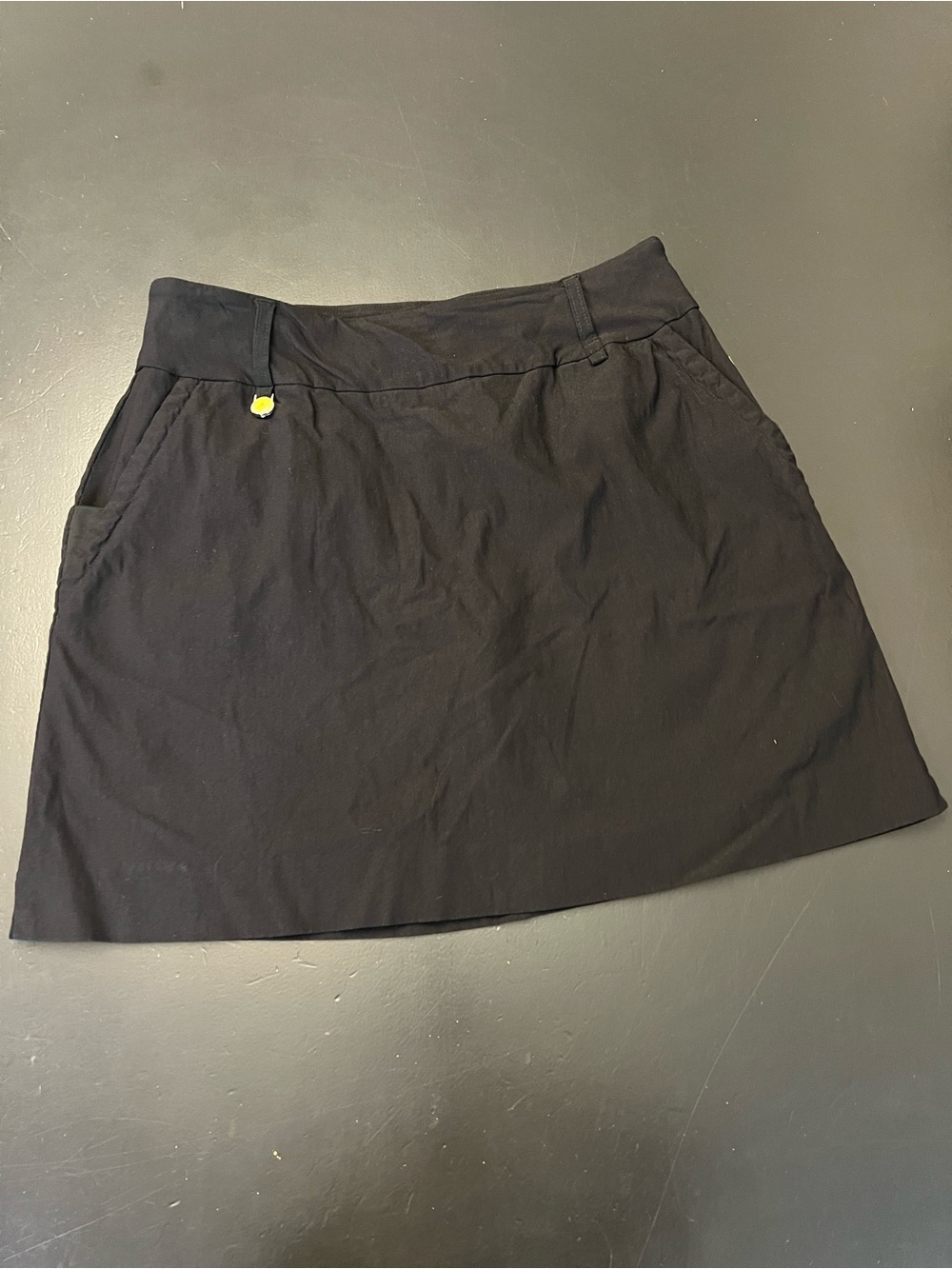 Swing Control Solid Black Stretch Athletic Golf Skort Sz 12 Tennis Preppy